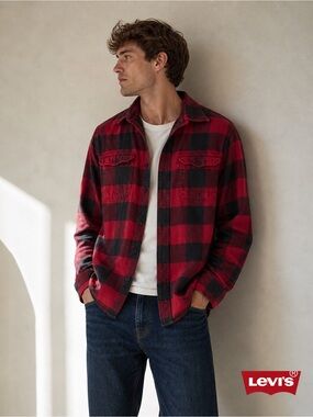 Levi's Buffalo Plaid Flannel Shirt - Red and Black - size XL Men's